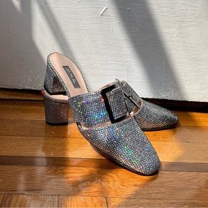 NEW! Never work SJP By Sarah Jessica Parker Hits Sparkle 50mm Mule